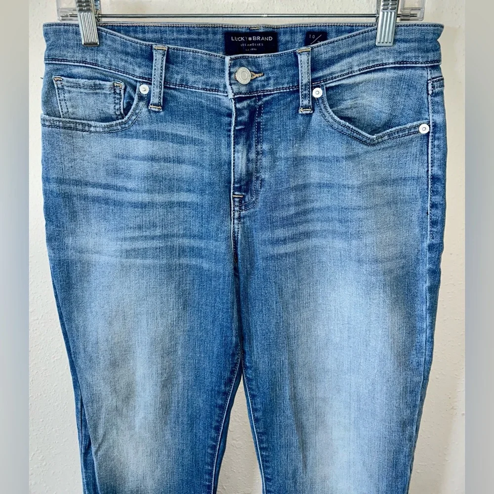 Lucky Brand Stella stretchy low rise skinny denim blue ankle jeans size 10/30 - Picture 3 of 13
